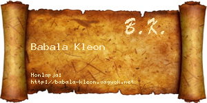 Babala Kleon névjegykártya